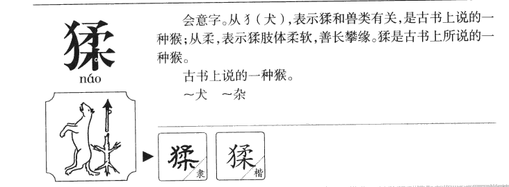 猱字五行属什么-猱字起名的寓意-猱字意思