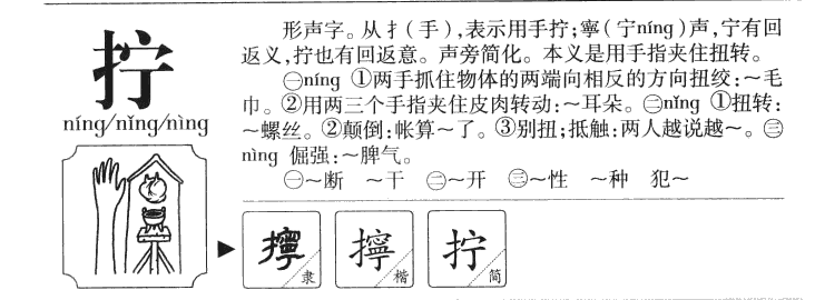 拧字五行属什么-拧字起名的寓意-拧字意思
