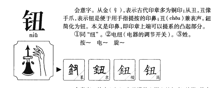 钮字五行属什么-钮字起名的寓意-钮字意思