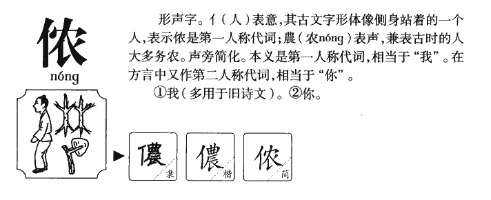 侬字五行属什么-侬字起名的寓意-侬字意思