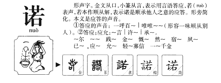 诺字五行属什么-诺字起名的寓意-诺字意思