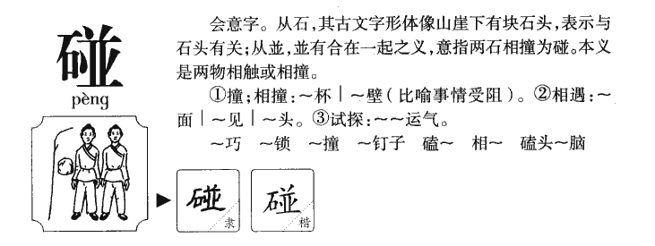 碰字五行属什么-碰字起名的寓意-碰字意思