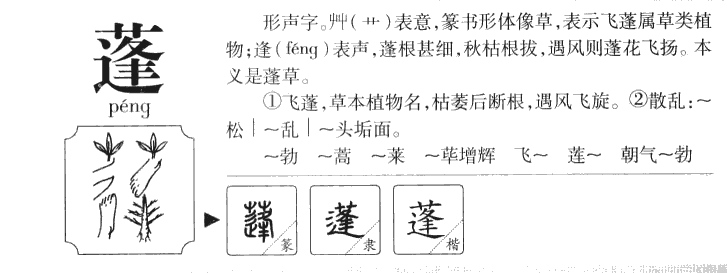 蓬字五行属什么-蓬字起名的寓意-蓬字意思