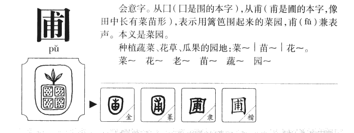圃字五行属什么-圃字起名的寓意-圃字意思