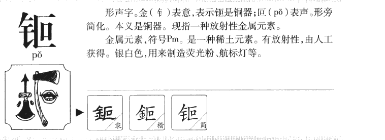 钷字五行属什么-钷字起名的寓意-钷字意思