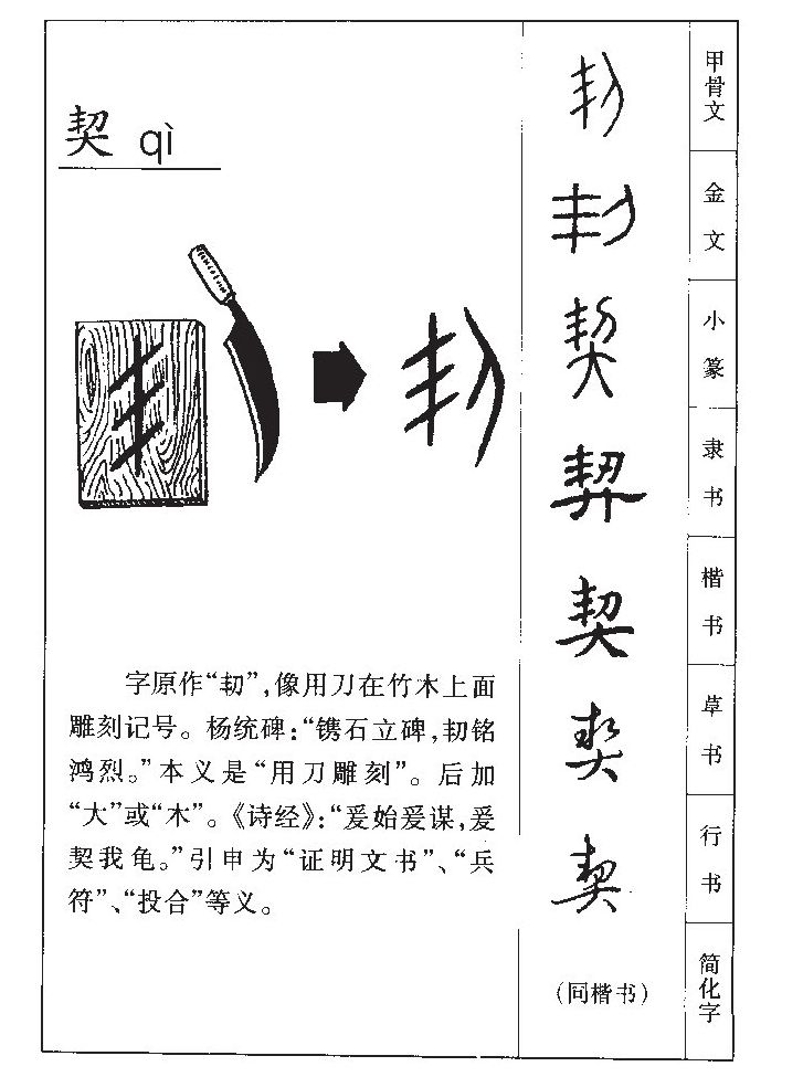 契字五行属什么-契字起名的寓意-契字意思