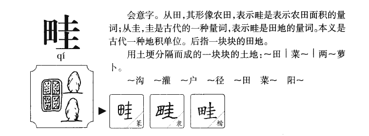 畦字五行属什么-畦字起名的寓意-畦字意思
