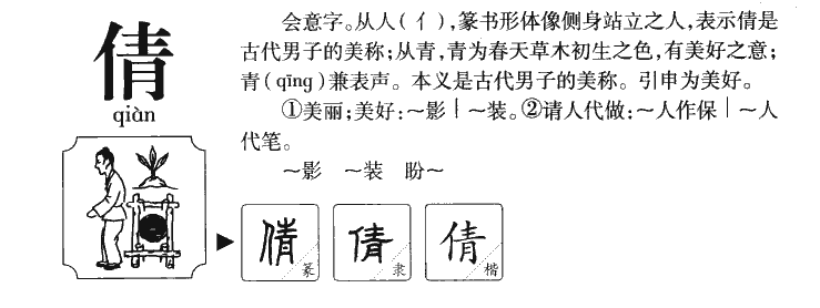倩字五行属什么-倩字起名的寓意-倩字意思