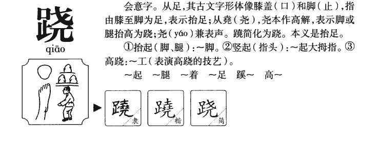 跷字五行属什么-跷字起名的寓意-跷字意思