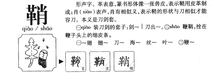 鞘字五行属什么-鞘字起名的寓意-鞘字意思