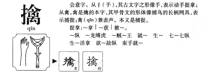 擒字五行属什么-擒字起名的寓意-擒字意思