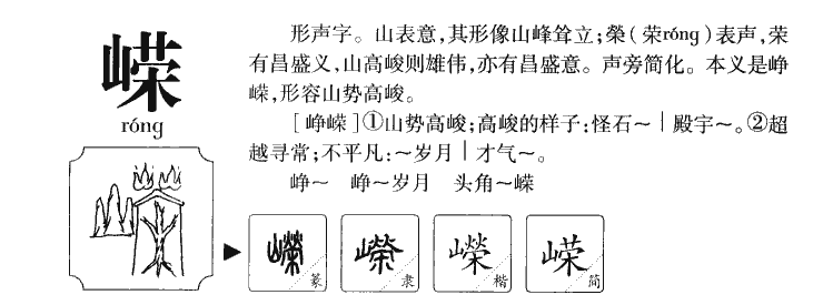 嵘字五行属什么-嵘字起名的寓意-嵘字意思