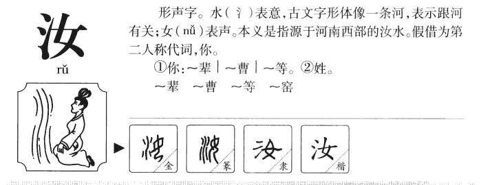 汝字五行属什么-汝字起名的寓意-汝字意思