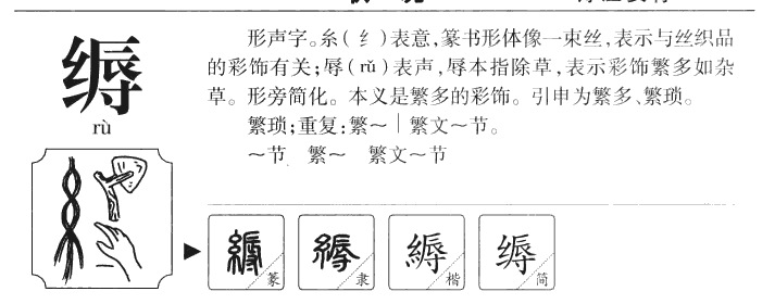 缛字五行属什么-缛字起名的寓意-缛字意思