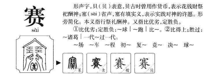 赛字五行属什么-赛字起名的寓意-赛字意思
