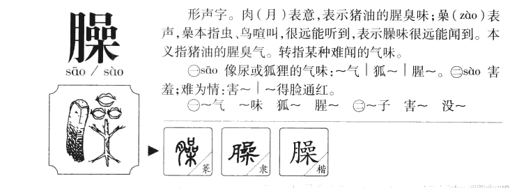 臊字五行属什么-臊字起名的寓意-臊字意思