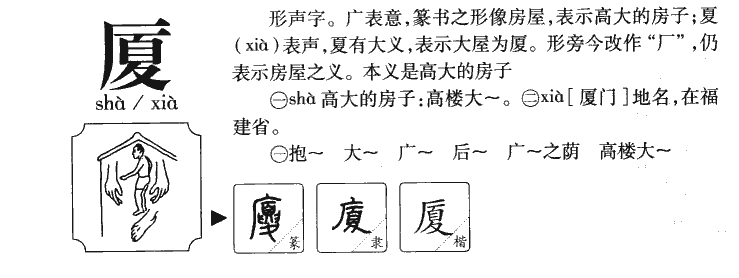厦字五行属什么-厦字起名的寓意-厦字意思