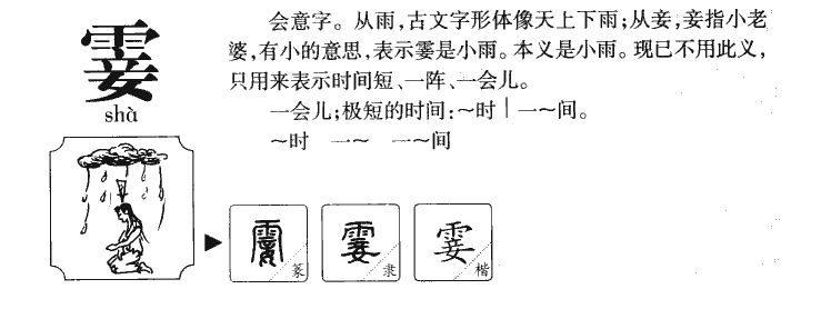 霎字五行属什么-霎字起名的寓意-霎字意思