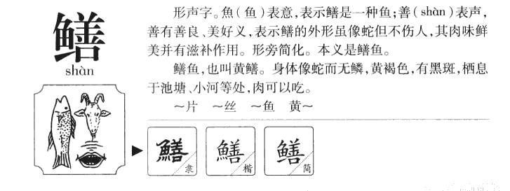 鳝字五行属什么-鳝字起名的寓意-鳝字意思