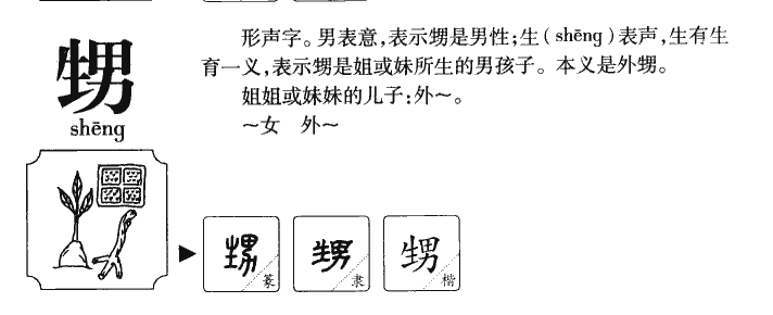 甥字五行属什么-甥字起名的寓意-甥字意思