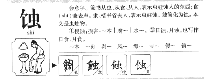 蚀字五行属什么-蚀字起名的寓意-蚀字意思