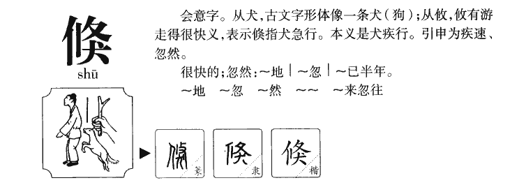 倏字五行属什么-倏字起名的寓意-倏字意思