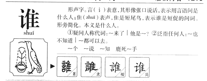 谁字五行属什么-谁字起名的寓意-谁字意思