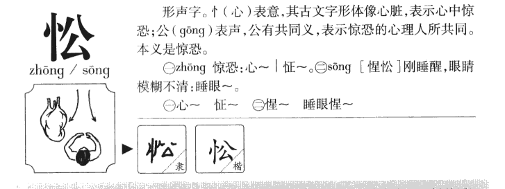 忪字五行属什么-忪字起名的寓意-忪字意思