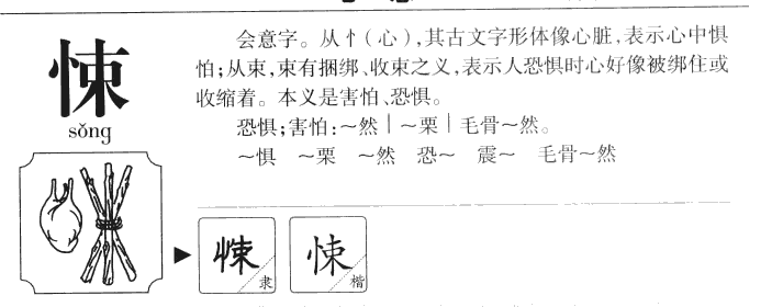 悚字五行属什么-悚字起名的寓意-悚字意思