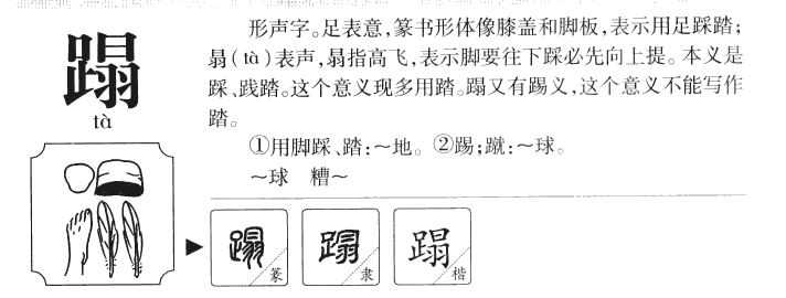 蹋字五行属什么-蹋字起名的寓意-蹋字意思