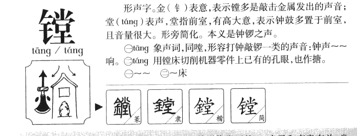 镗字五行属什么-镗字起名的寓意-镗字意思