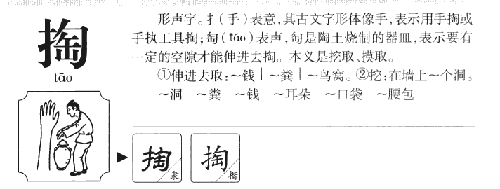掏字五行属什么-掏字起名的寓意-掏字意思
