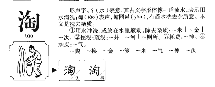 淘字五行属什么-淘字起名的寓意-淘字意思