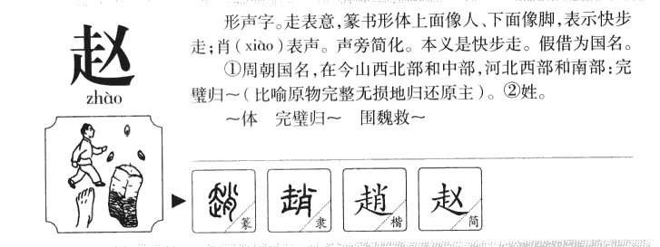 赵字五行属什么-赵字起名的寓意-赵字意思