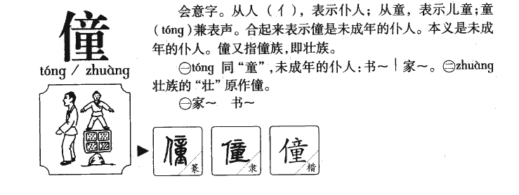 僮字五行属什么-僮字起名的寓意-僮字意思