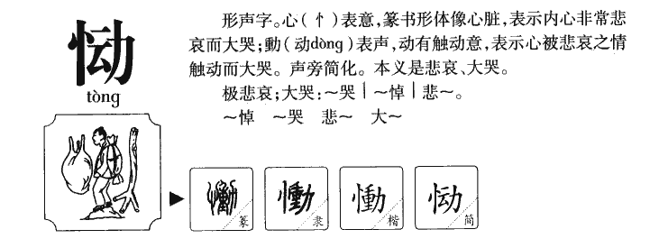 恸字五行属什么-恸字起名的寓意-恸字意思