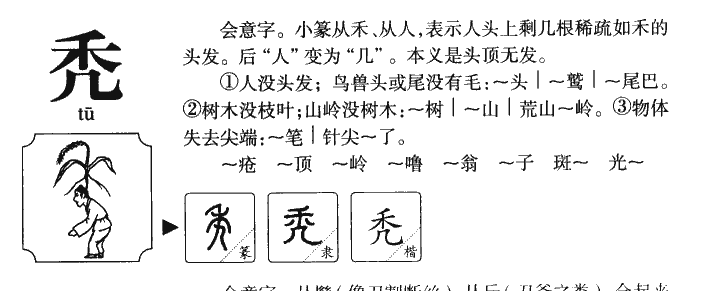 秃字五行属什么-秃字起名的寓意-秃字意思