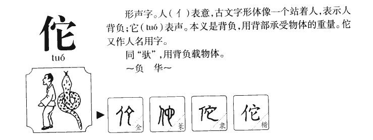 佗字五行属什么-佗字起名的寓意-佗字意思