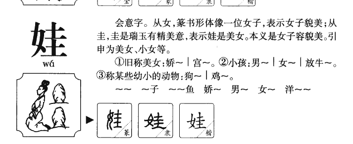 娃字五行属什么-娃字起名的寓意-娃字意思