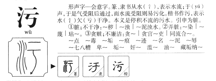 污字五行属什么-污字起名的寓意-污字意思