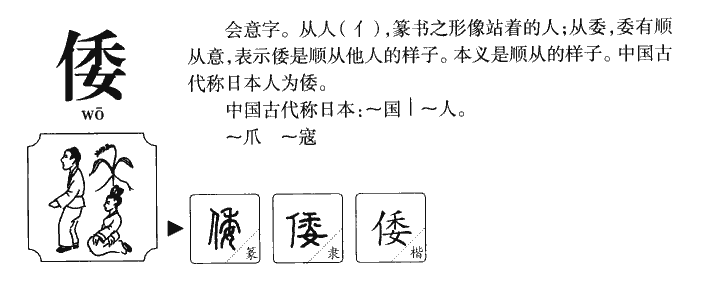 倭字五行属什么-倭字起名的寓意-倭字意思