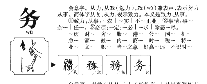 务字五行属什么-务字起名的寓意-务字意思