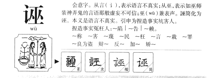 诬字五行属什么-诬字起名的寓意-诬字意思