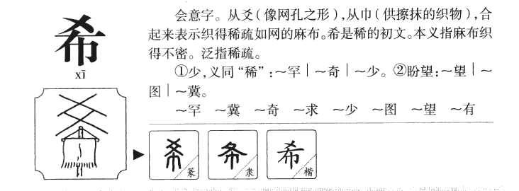 希字五行属什么-希字起名的寓意-希字意思