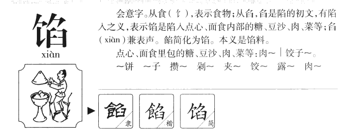 馅字五行属什么-馅字起名的寓意-馅字意思