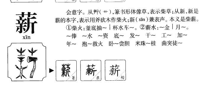 薪字五行属什么-薪字起名的寓意-薪字意思