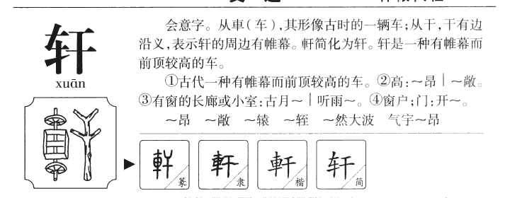 轩字五行属什么-轩字起名的寓意-轩字意思