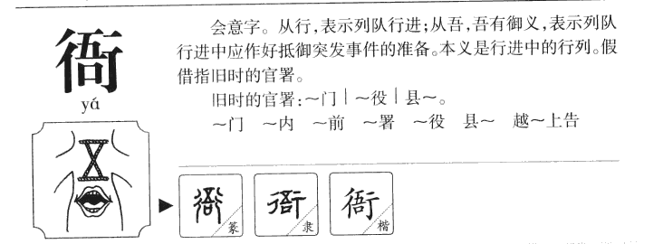 衙字五行属什么-衙字起名的寓意-衙字意思