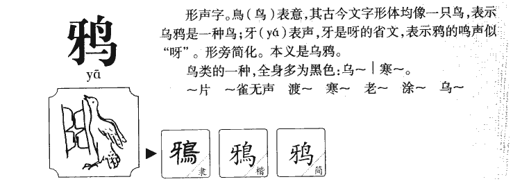 鸦字五行属什么-鸦字起名的寓意-鸦字意思