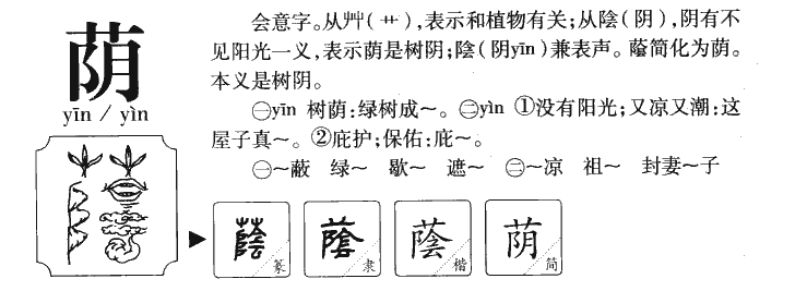 荫字五行属什么-荫字起名的寓意-荫字意思